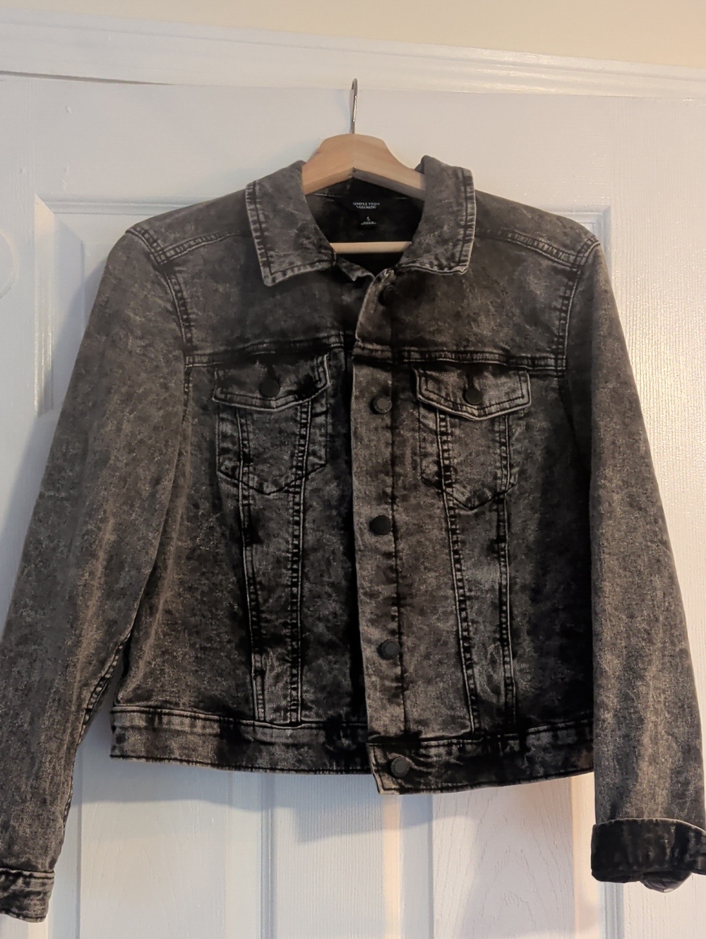 Simply Vera Vera Wang Faded Black Denim Jacket